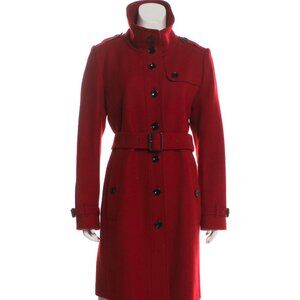 Women's Burberry Brit Wool Trench Coat Size: XL (US 12) Red